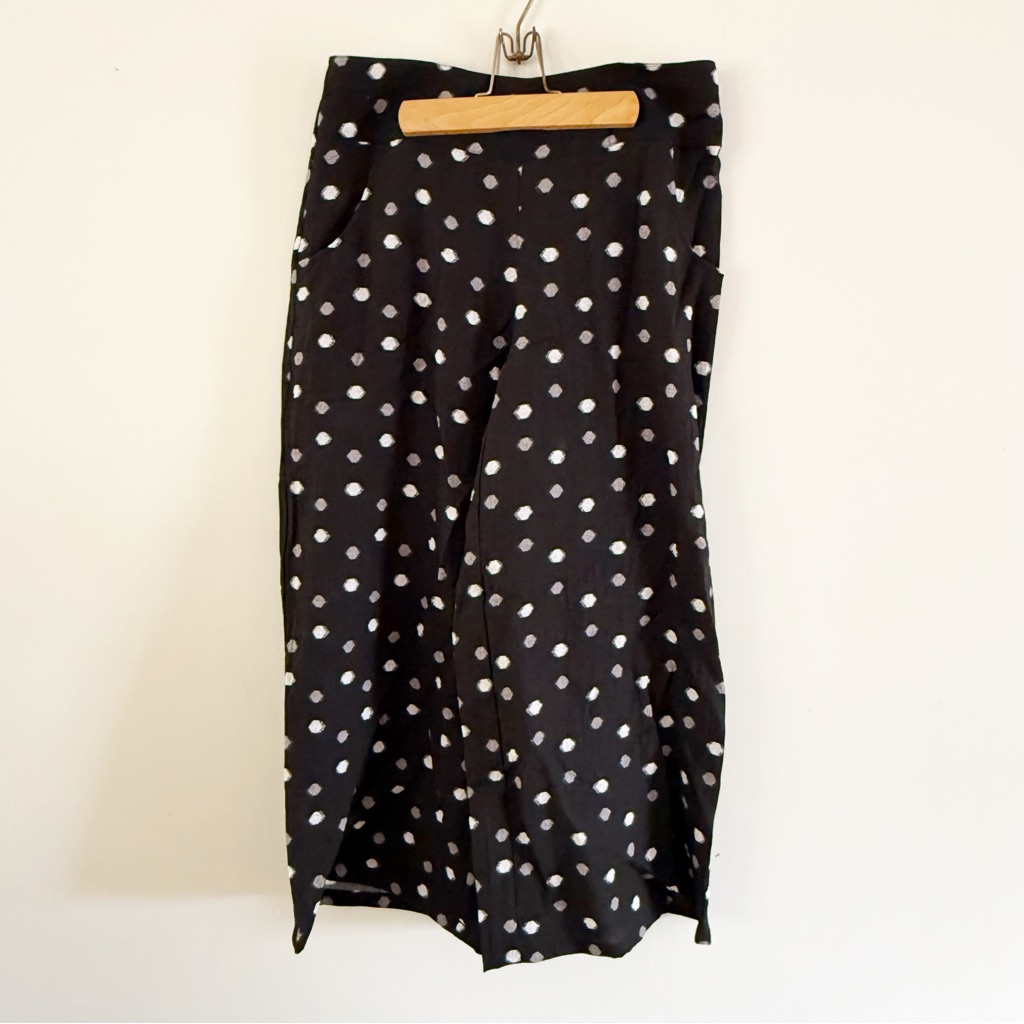 Habitat Women Polka Dot Wide Leg Lightweight Pants Medium Lagenlook Artsy Resort